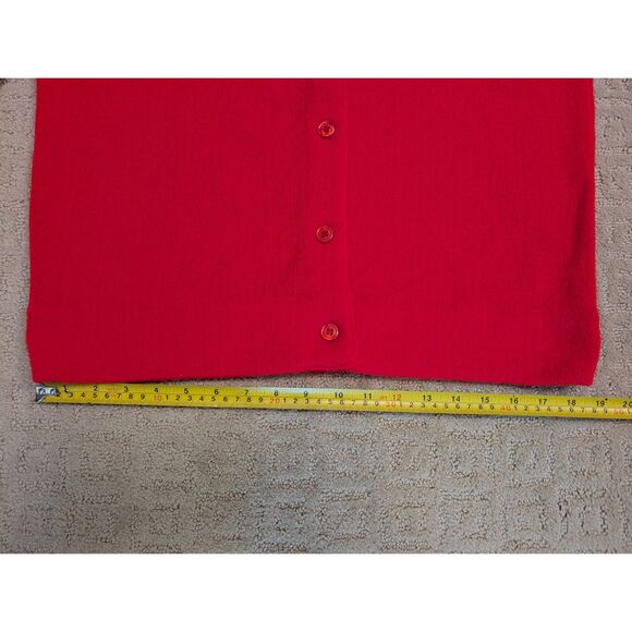 Vintage Haymaker Lacoste Sweater Cardigan Women Size 42 Red 100% Orlon Acrylic - Picture 8 of 8